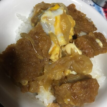 麺つゆでカツ丼、時短で良かったです。美味しく出来ました。ごちそうさまでした。